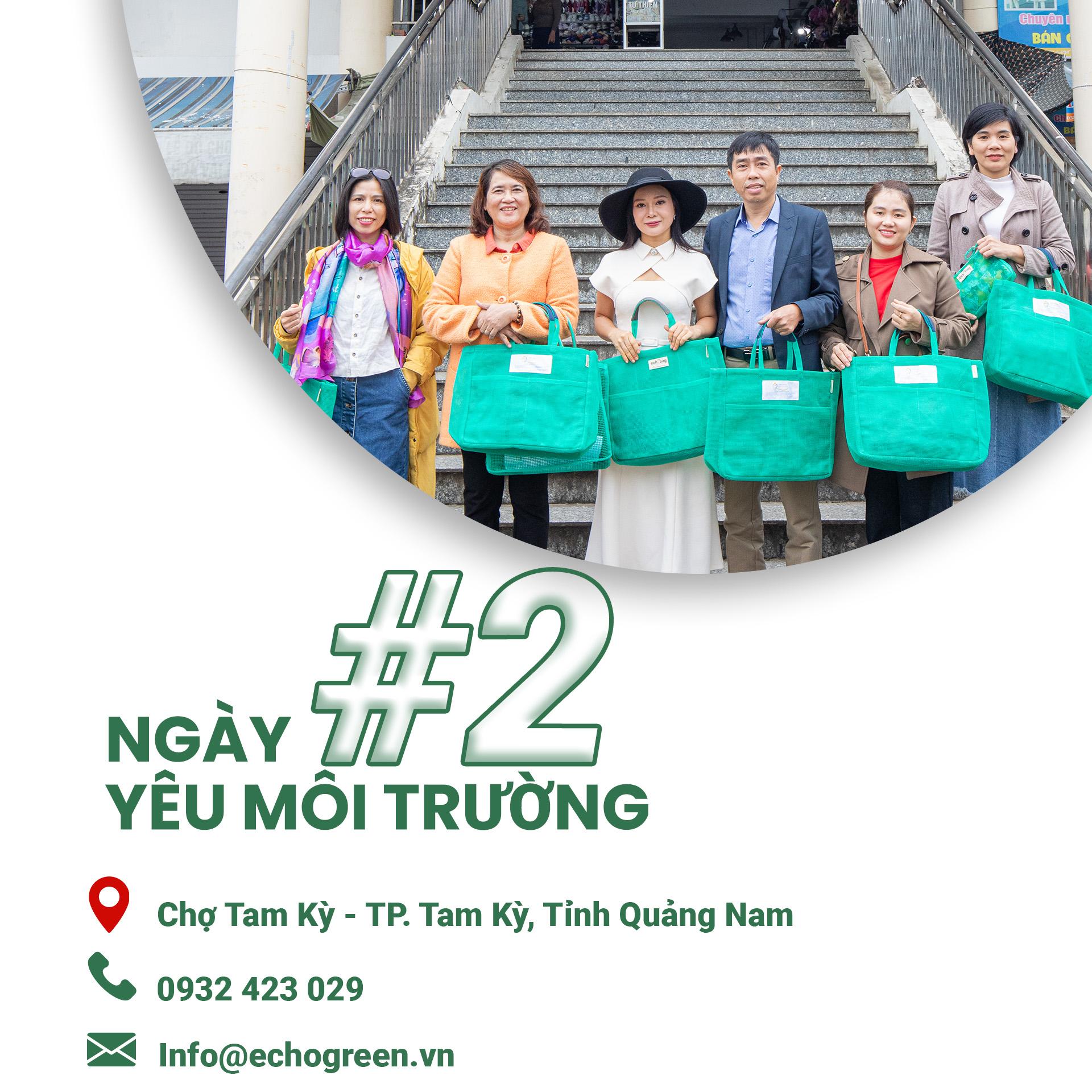 Hoa Khôi Hoàng Hà và Echogreen lan tỏa lối sống xanh tại Chợ Tam Kỳ