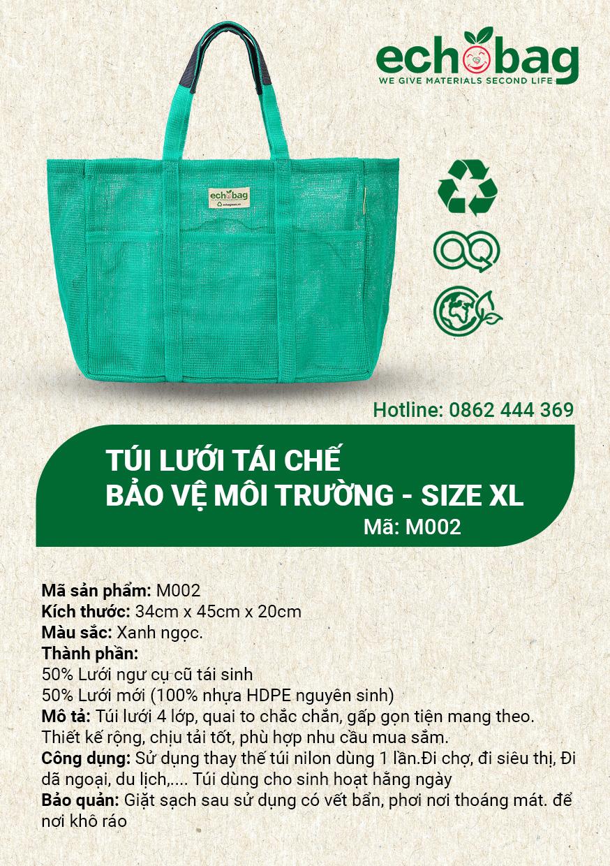TÚI LƯỚI TÁI CHẾ BẢO VỆ MÔI TRƯỜNG SIZE XL