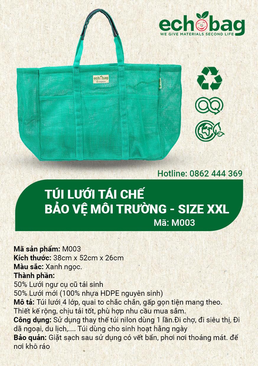 TÚI LƯỚI TÁI CHẾ BẢO VỆ MÔI TRƯỜNG SIZE XXL